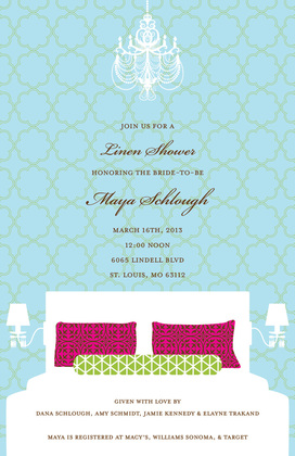 Yellow Linens Bridal Chandelier Invitations