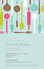 Aqua Stock the Kitchen Bridal Shower Invitations