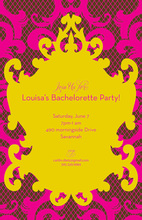 Glamorous Hot Pink Yellow Crest Invitation