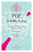 Aqua Champagne Celebration Toast Marriage Invitations