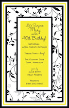 Modern Fabulous Yellow Floral Party Invitations