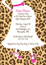 Zebra Mom Pink Girl Invitation