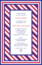 Red Navy Special Stripes Invitation