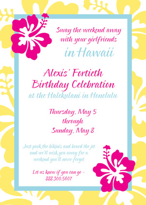 Silhouette Hibiscus Chalkboard Invitations