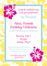 Contrast Colored Hibiscus Tropical Wedding Invitations
