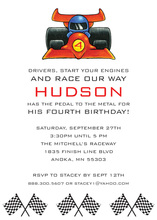 Contemporary Winning Race Car Invitations