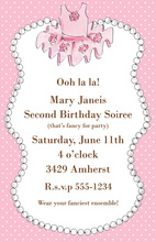 Pretty Ballerina Girl Blue Invitations