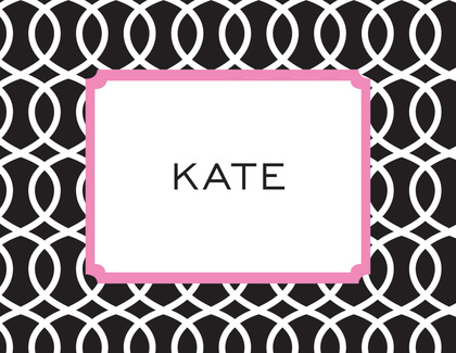 Trellis Pink Green Thank You Cards