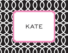 Trellis Pink Black Thank You Cards