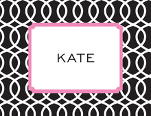 Trellis Pink Black Thank You Cards