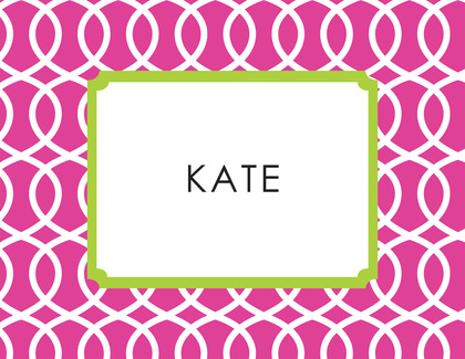 Trellis Pink Black Thank You Cards