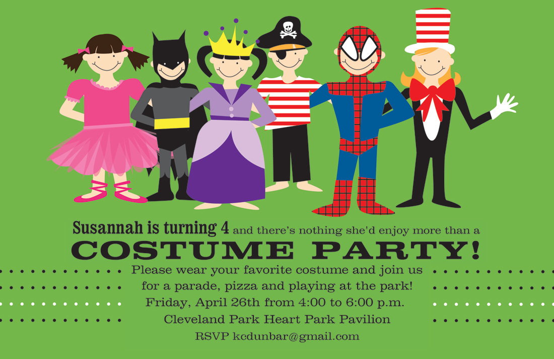 Kids Costume Party Invitations