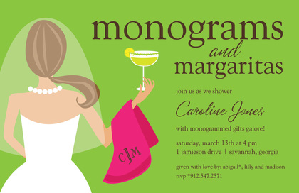 Monograms Margaritas Classy Cocktail Blonde Invites