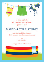 Cute Kids Suits Pool Invitations