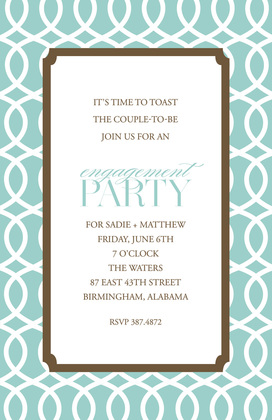 Sophisticated Trellis Green Brown Invitations