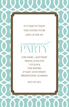 Sophisticated Trellis Green Brown Invitations