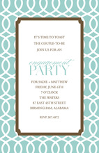 Decorative Trellis Aqua Brown Invitation