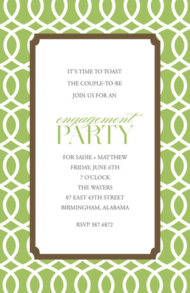 Feminine Trellis Pink Green Invitation