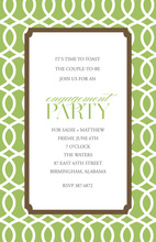 Sophisticated Trellis Green Brown Invitations