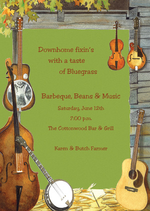 Music Instruments Party Invitations