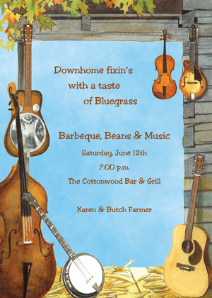 Music Instruments Party Invitations