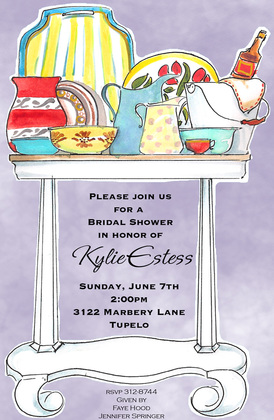 Table Tray Bridal Shower Invitations