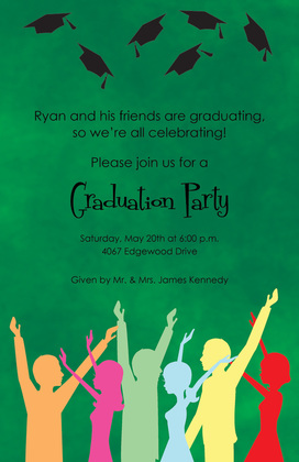 Celebrating Graduation Caps Invitation