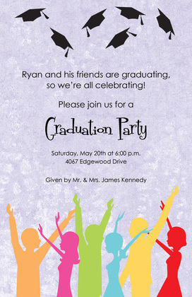 Graduating Cap Toss Party Invitations