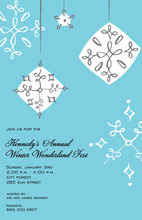 Frosty Dangled Snowflake Ornament Invitation