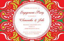 Ornate Red Accents Invitation