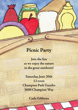 Green Wood Grain Border Cocktails On The Patio Invitations