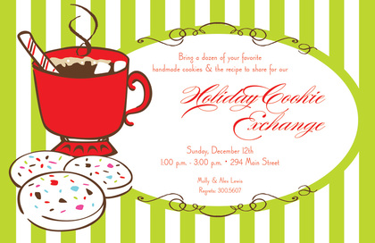 Cookie Cocoa Stripes Holiday Invitations