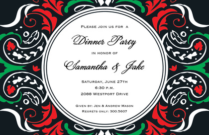 Ornate Red Accents Invitation