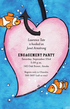 Pink Heart Hooked Under The Sea Invitations