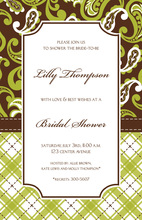 Earthy Paisley Formal Earthy Brown Invitation