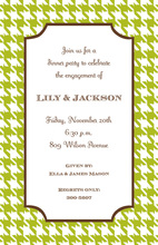 Houndstooth Lime Invitation
