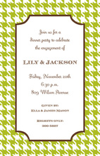 Houndstooth Lime Invitation