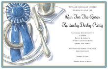 Good Luck Horseshoe Western Filigree Border Invitation