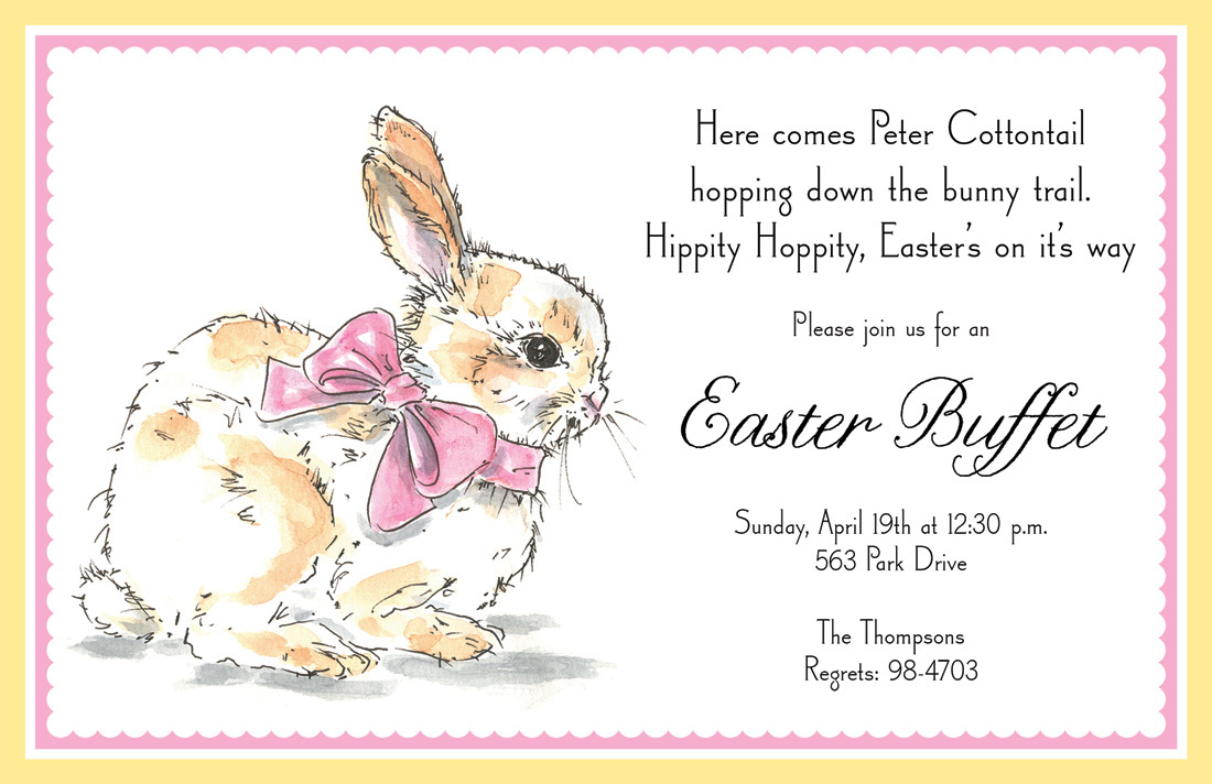 Lovely Sweet Easter Bunny Invitations