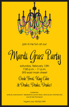 Mardi Gras Flair Chandelier Invitation