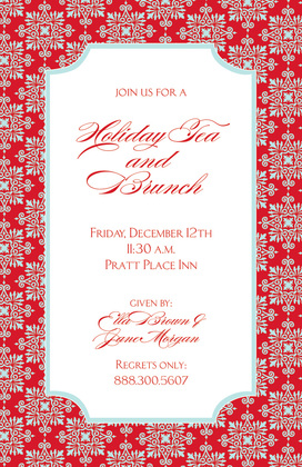 Red Flourish Black Invitations