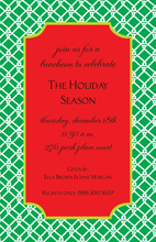 Red Flourish Silver Border Invitation