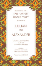 Decorated Brown Leaf Mix Invitations