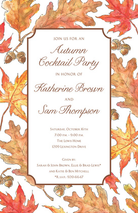 Vintage Fall Leaves Invitation