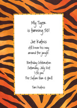 Real Tiger Stripes Print Border Invitation