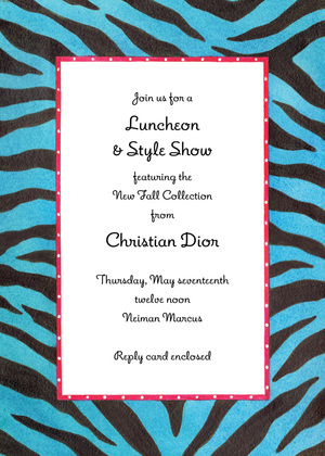 Real Tiger Stripes Print Border Invitation