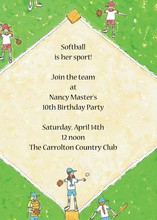 Girl Softball League Invitation