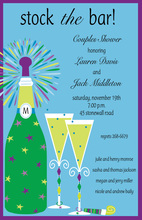 Painted Champagne Flutes Toast Invitations