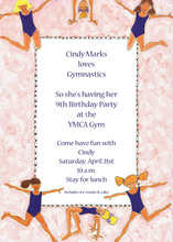 Gymnastic Girl Tumble Invitations