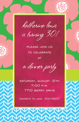 Modern Yellow Poppy Party Invitations